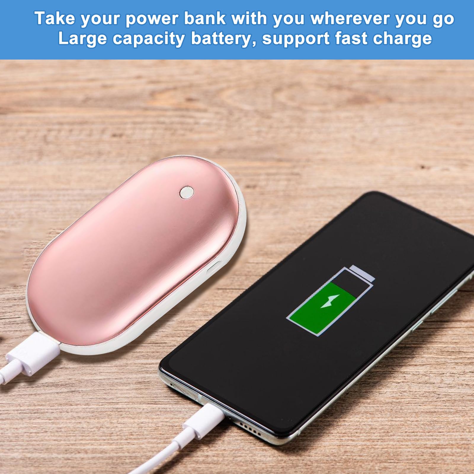 Nizirioo Handwärmer 5200mAh - Wiederaufladbar Mit 3 Temperaturstufen & Powerbank