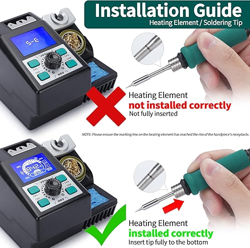 Miniatura 2 de YIHUA Kit de estación de soldador de precisión 982 con pantalla LCD, 3 puntas de soldadura compatible con cartucho C245, dispensador de soldadura y