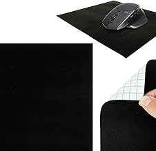 Self-Adhesive Mouse Mat 22 x 19 cm | Velour Desk Mat for Comfortable and Precise Work | Mouse Mat for Office, Home Office and Gaming | Non-Slip Mouse Mat | Velour Black