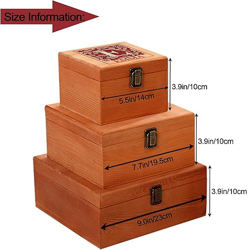 Miniatura 6 de Cajas de recuerdo personalizadas con tapas, caja de recuerdos de madera, joyero de madera, regalo con inicial floral personalizada, regalos para