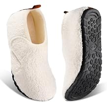 Women Mens House Slippers Lightweight Comfy Barefoot Slipper Socks Rubber Sole House Shoes for Indoor/Outdoor Bedroom Travel