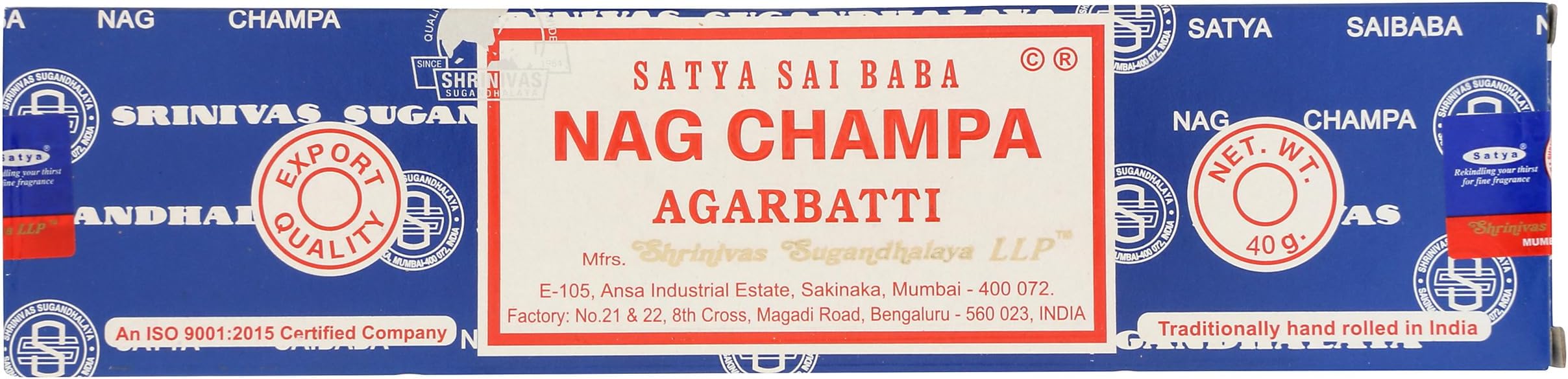 SATYA SAI BABA Nag Champa Incense, 1.41 OZ