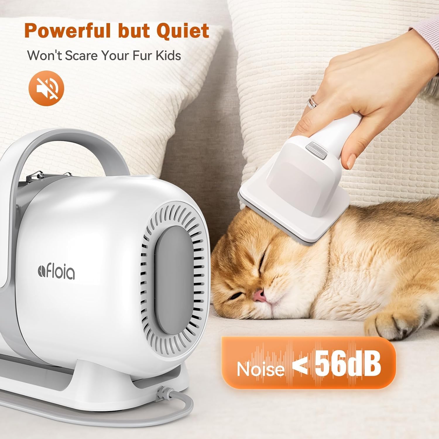 Afloia Hundeschermaschine mit Staubsauger, Profi Haustierpflegeset, leise Schermaschine Hund Katze Tierhaarschneidemaschine, Professioneller Hundehaarschneidemaschine mit 7 Pflegewerkzeugen, 1.5L