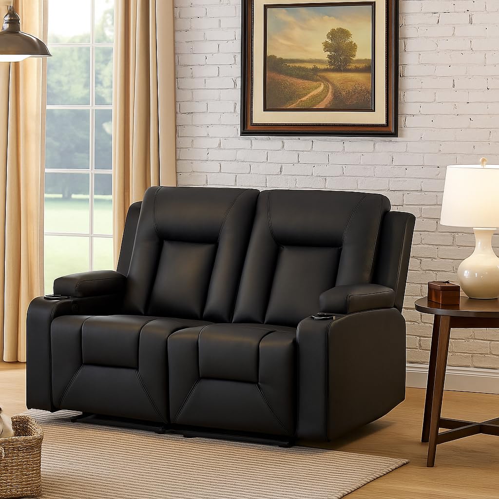 Photo 1 of LUCKLIFE Faux Leather Reclining Sofa Set