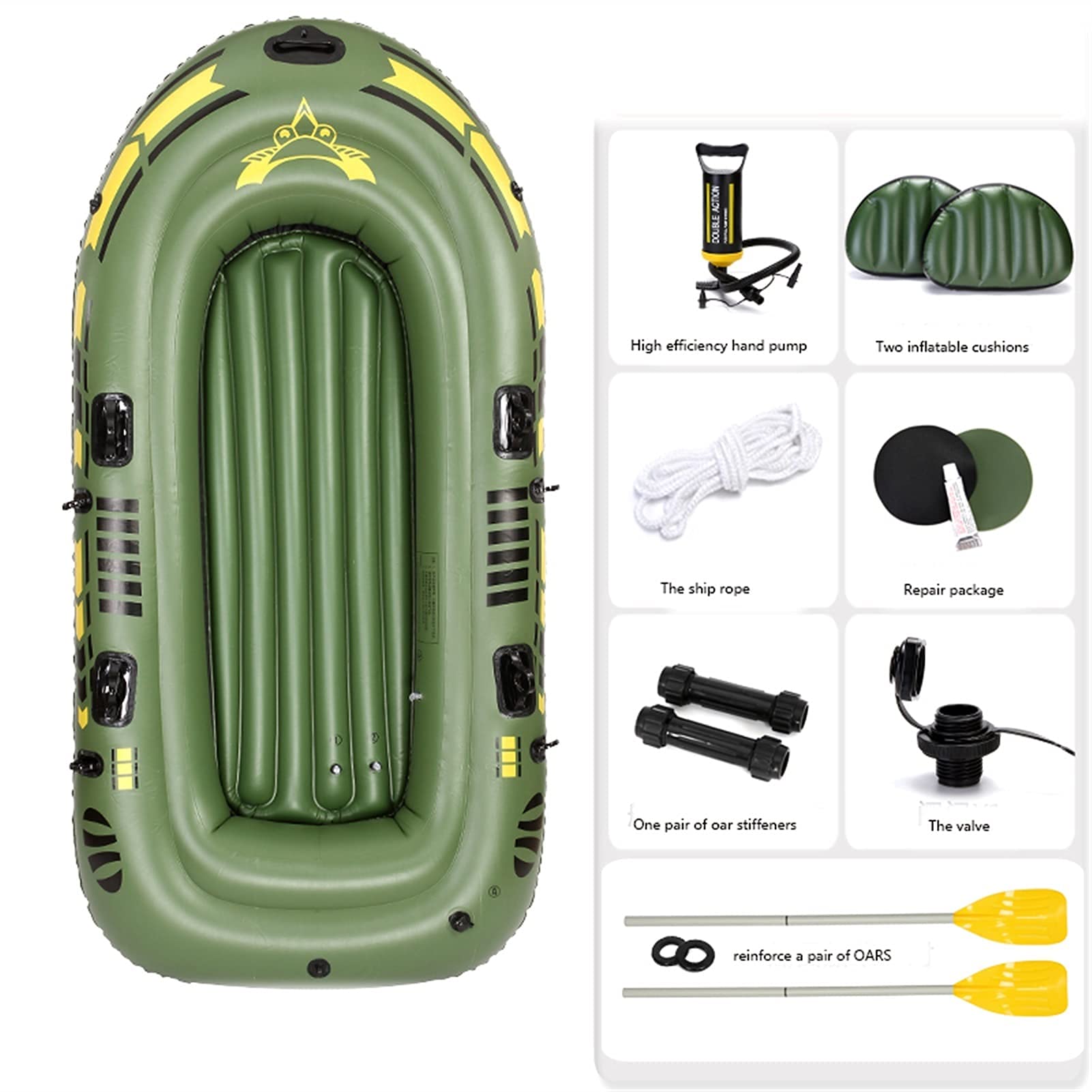 Gummiboot, dick, verschleißfest, für 3 Personen, Schlauchboot, Kajak, Doppel-Fischerboot, extra dick, Luftkissen-Ladeboot, Wassersport