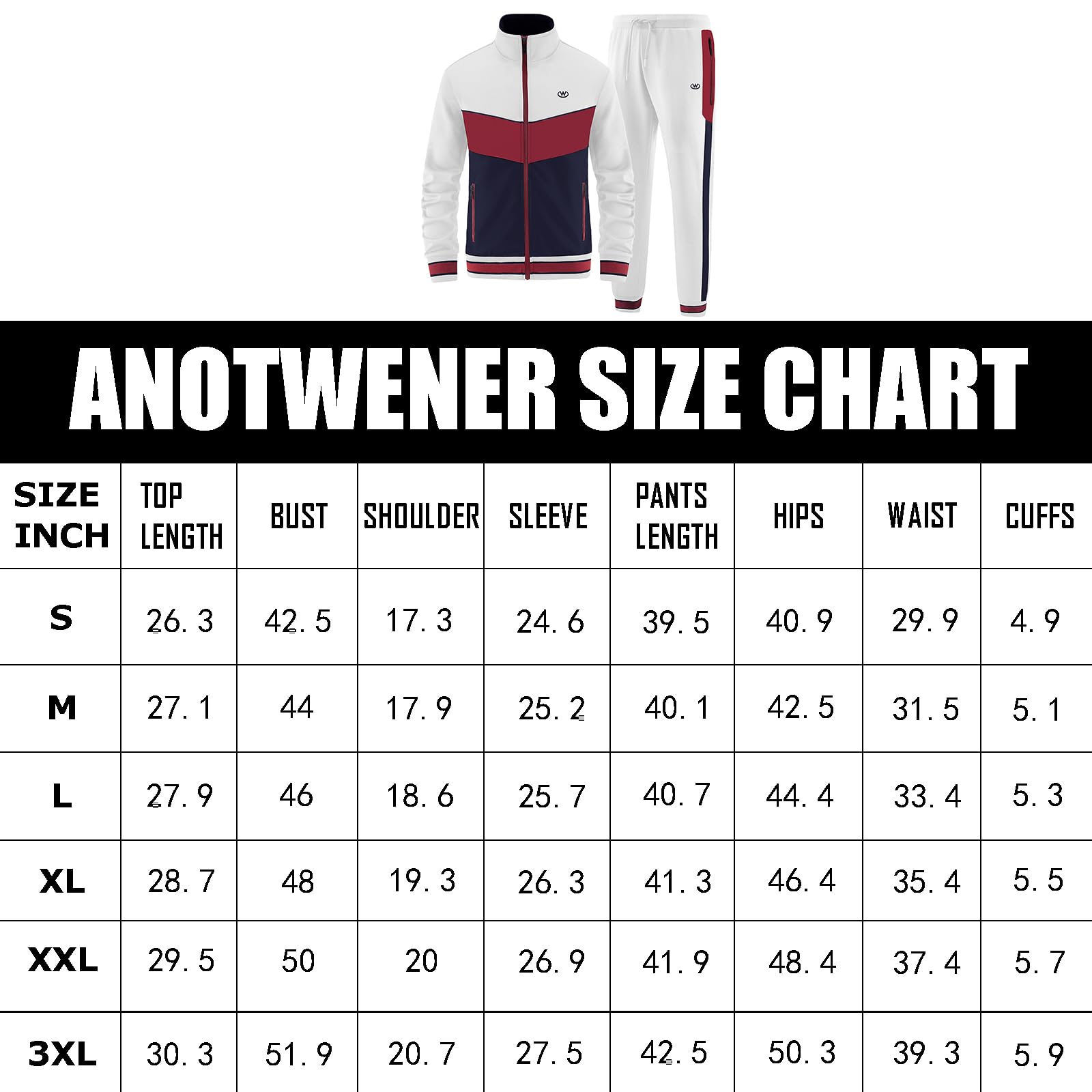 ANOTWENER Set di tute da allenamento da uomo, casual, a maniche lunghe, con chiusura lampo completa, giacca e pantaloni da jogging, tuta sportiva, abbigliamento sportivo, XL