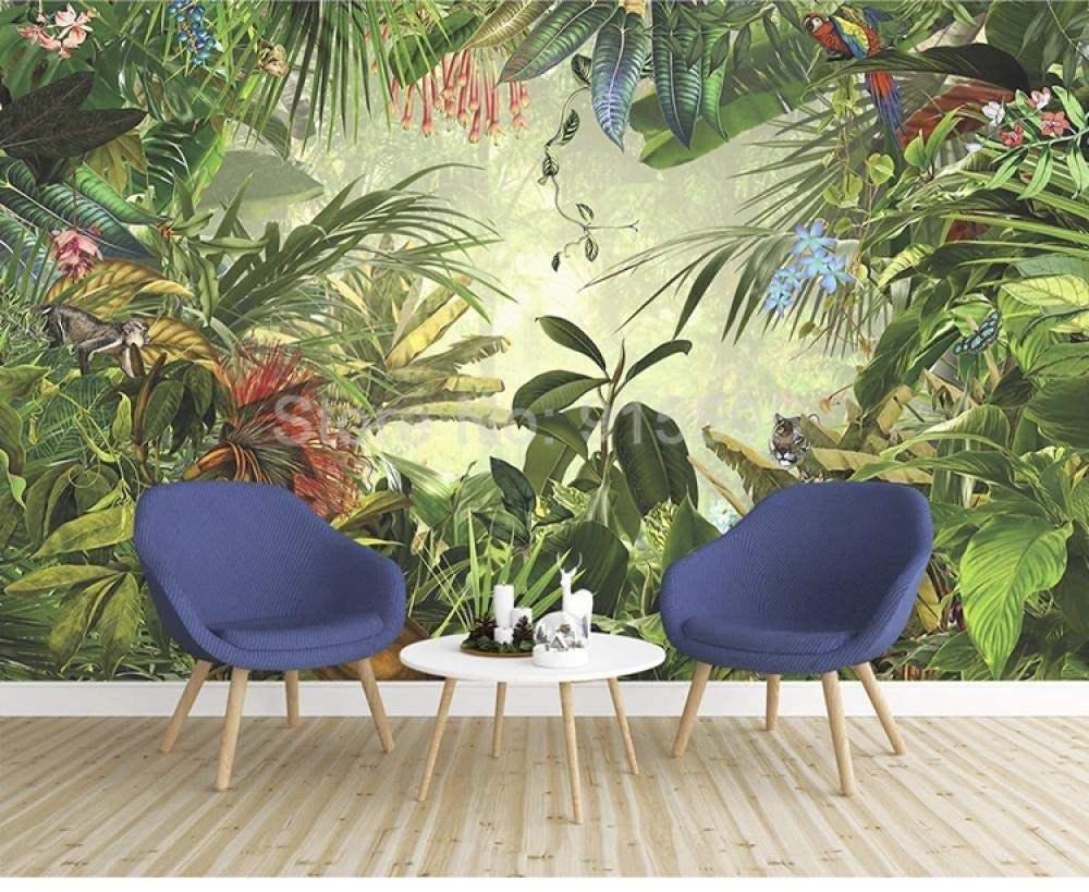 Papier peint jungle salon WLLLO panoramique non-tissé 350x245