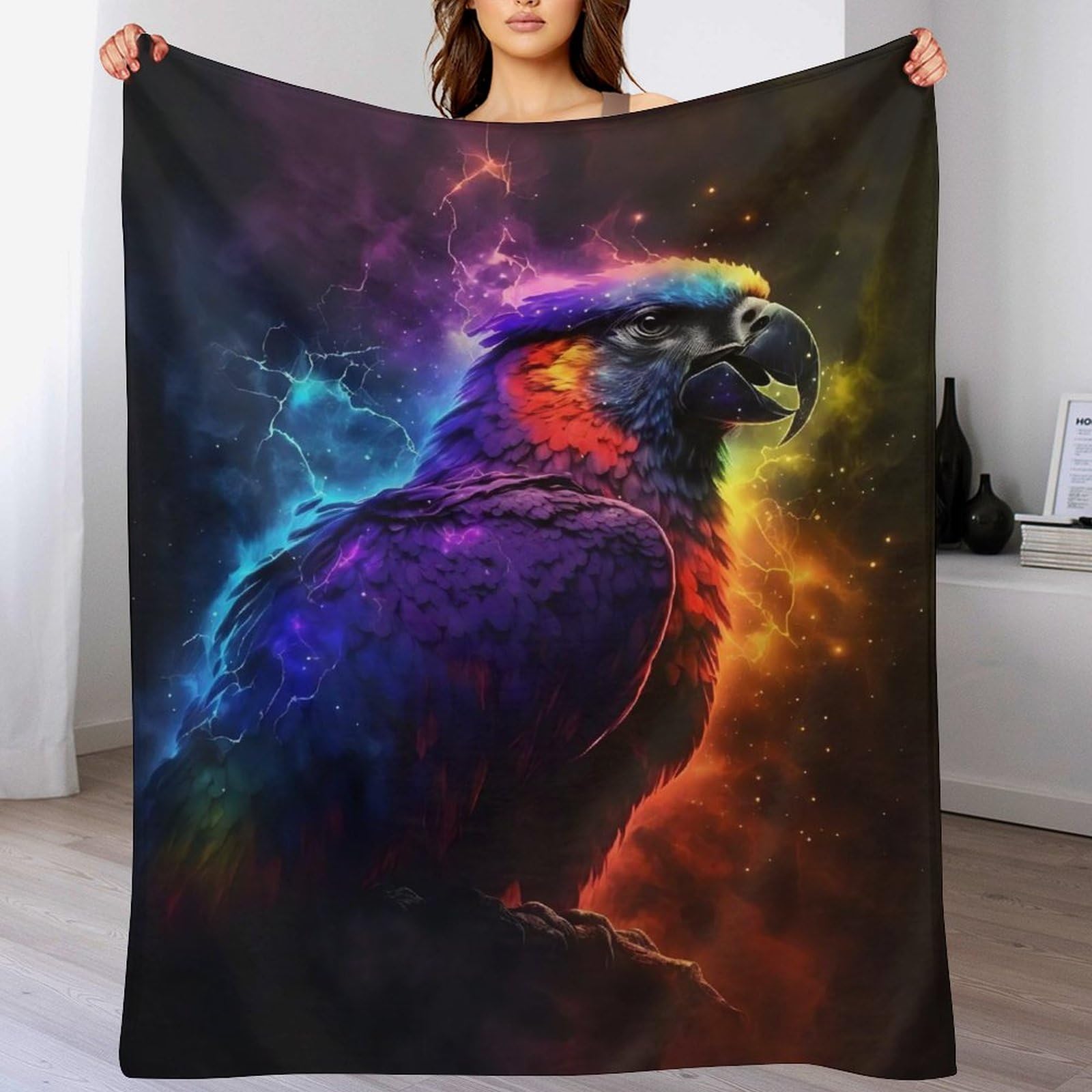 Couverture en toute saison en flanelle de qualité supérieure motif perroquet