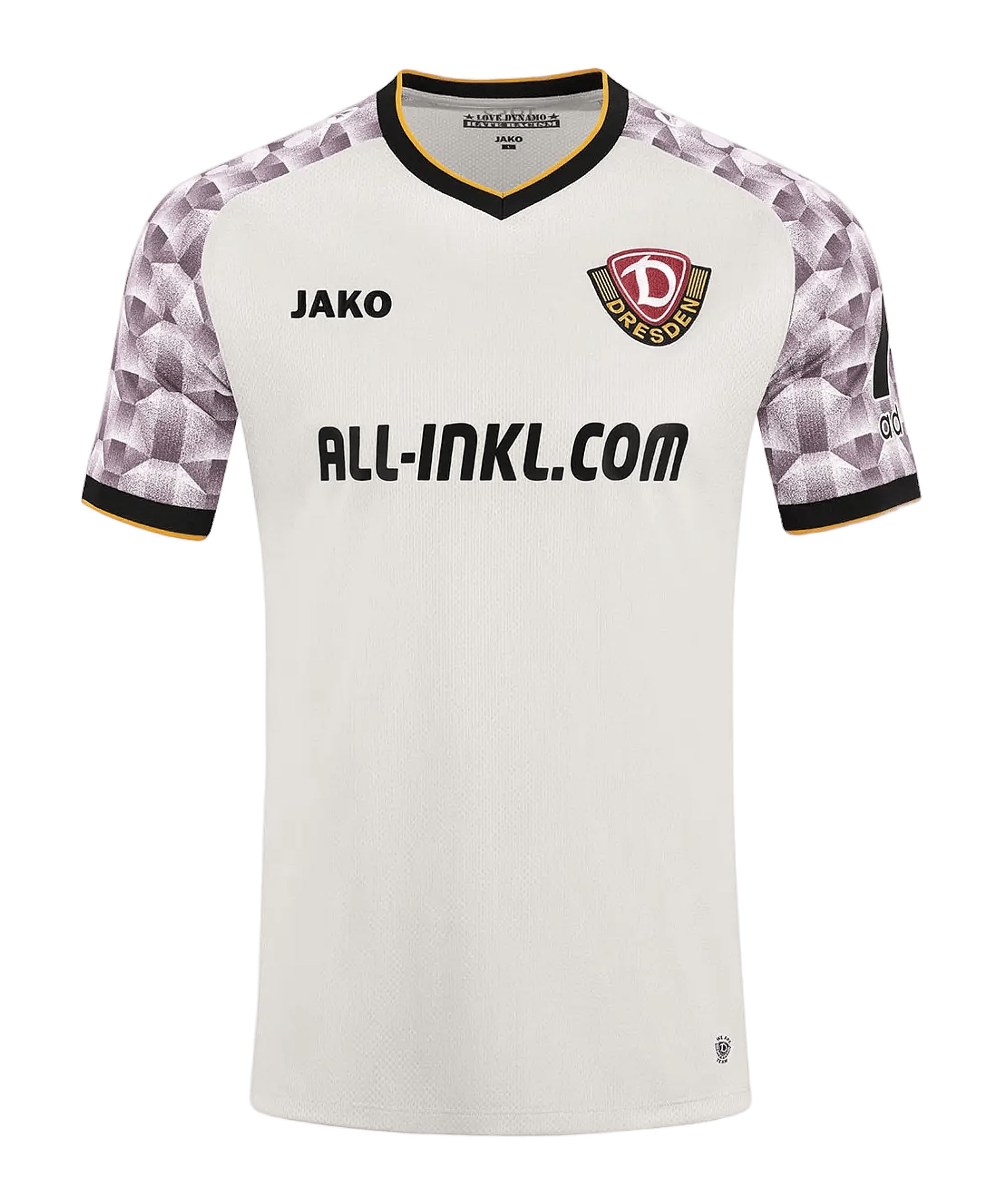 JAKO Dynamo Drezno trykot Away 2026/2027, kolor biały, uniseks