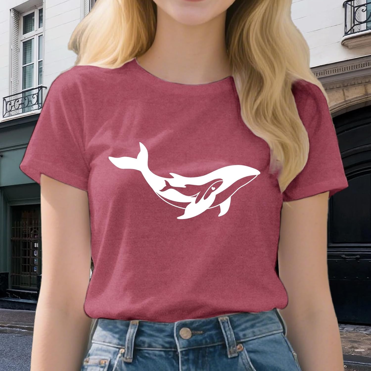 Whale Shirts for Women Whale Lover Tshirts Ocean Animal Tshirt Sea Life Tee Tops - Image 4