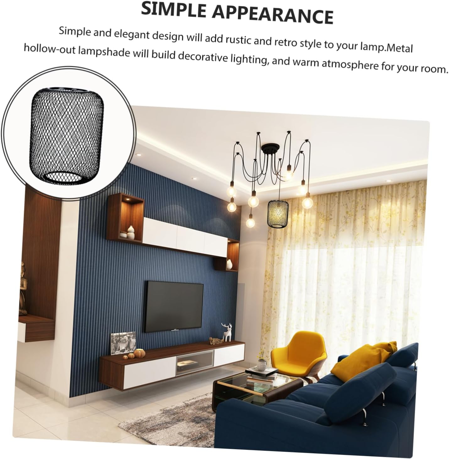 Gadpiparty 2 Pcs Metal Light Cage Chandelier Lamp Shade Pendant Light Bulb Guard Vintage Industrial Cover