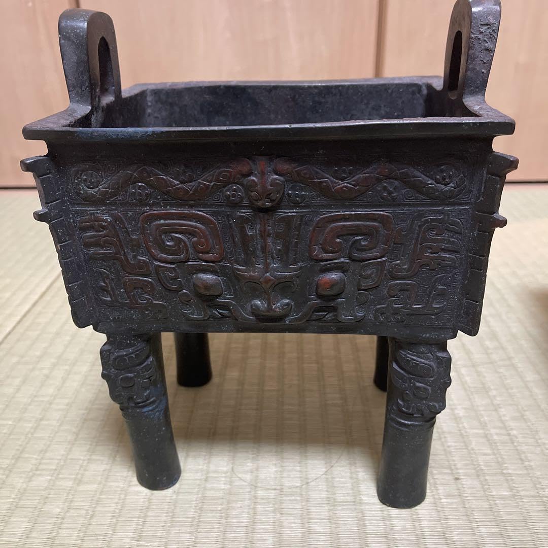 中国風 青銅器 方鼎 骨董調 レプリカ インテリア置物 Amazon.co