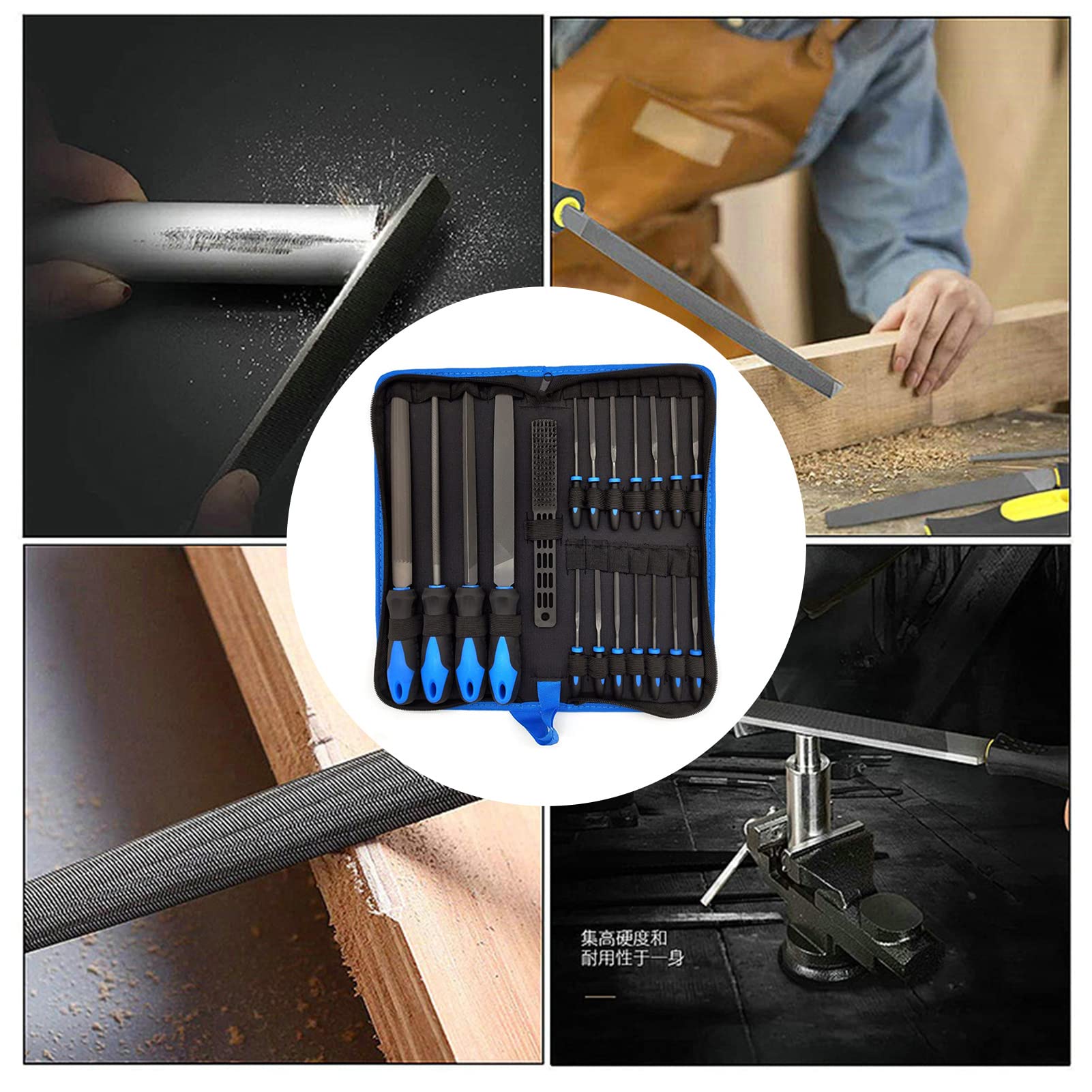 File - Lime Professionali Lime Metalliche 2 di Alta qualità con | Valigia | Grandi Lime Piatte, triangolari, Mezze Rotonde e Rotonde, perfette per Il