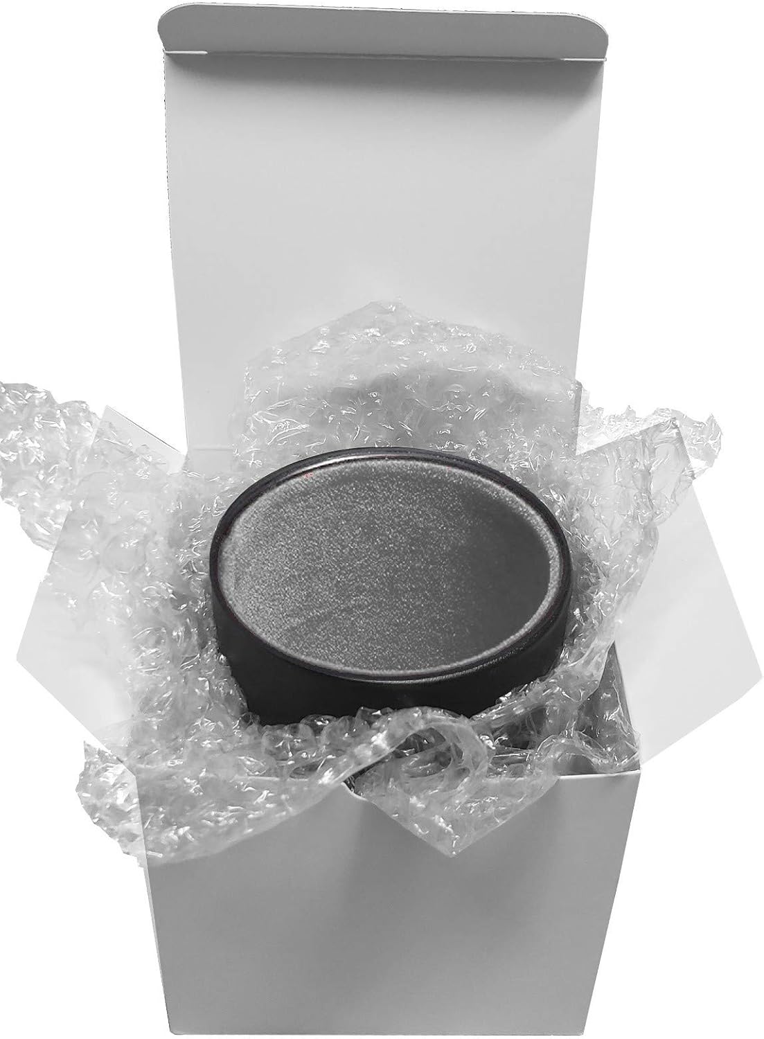 Set of 16mm Marbleized Squared Corners Dice and Black PU Leather Dice Cup Plush Velvet Lined - Gift Boxed (Charcoal Dice, Black/Grey Cup)