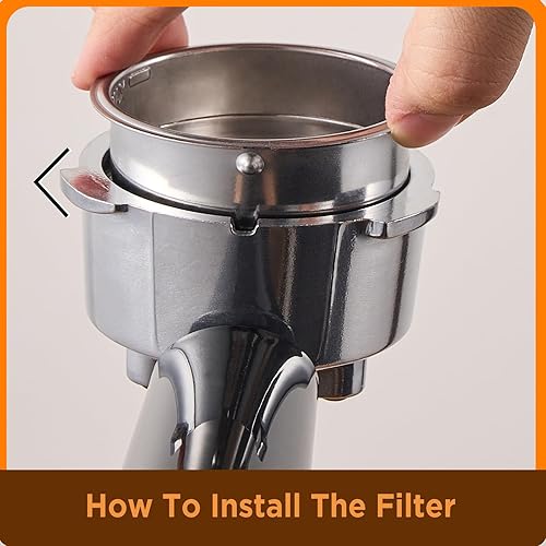 Miniatura 9 de Máquina de café expreso, 15 bar semiautomática con espumador de leche, cafetera compacta de acero inoxidable con tanque de agua extraíble de 40