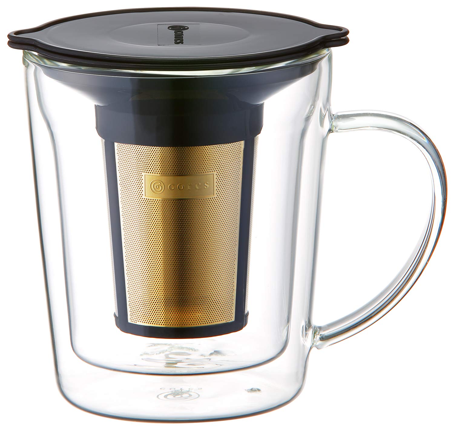 Cores C412 Gold Filter Double Wall Mug 10oz Coffee Tea Brew No Dripper