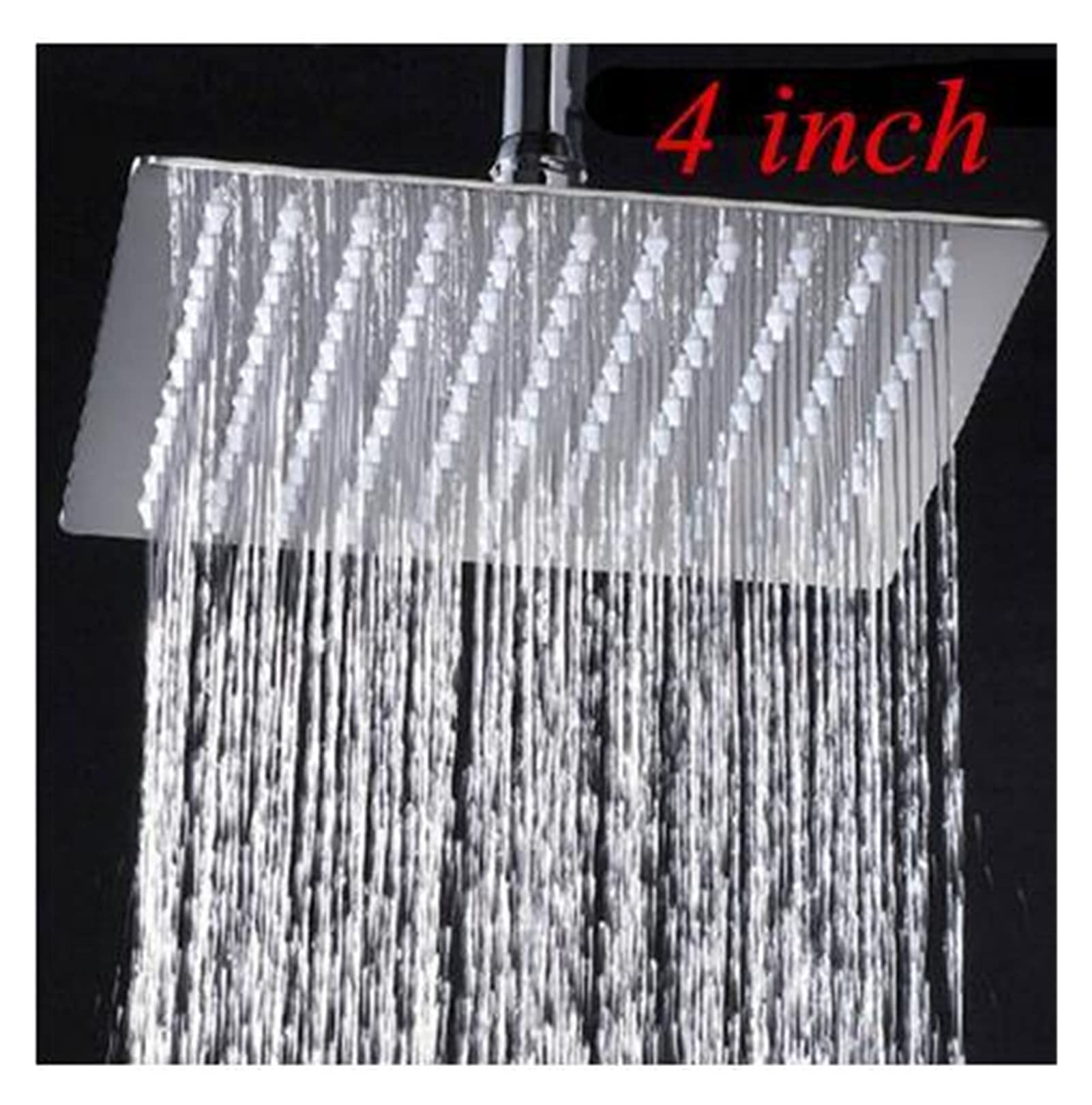 cabezal de ducha Jingxin-Cabezal de ducha de lluvia cuadrado for baño, rociador superior de pared de techo, acabado cromado pulido, opciones de múltiples tamaños, venta al por menor(10 inch)
