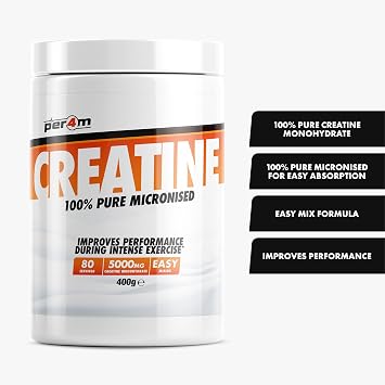 Per4m Creatine Powder | 100% Pure Micronised Creatine Monohydrate | 5000mg of Creatine | 80 Servings (400g, Unflavoured)