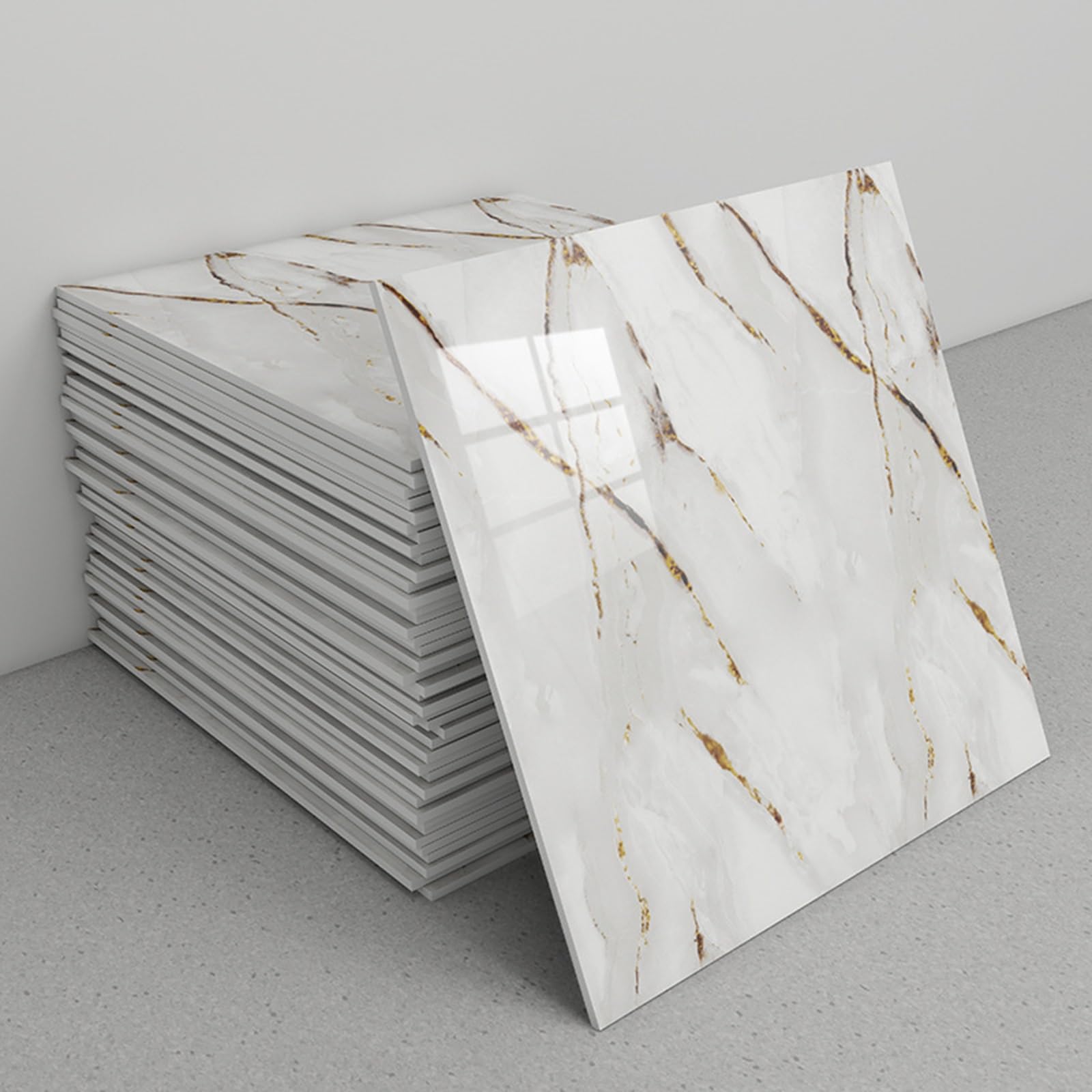 Marble Tile Stickers, Pack of 30 Marble Peel and Stick Backsplash Tiles 12x12 Inches