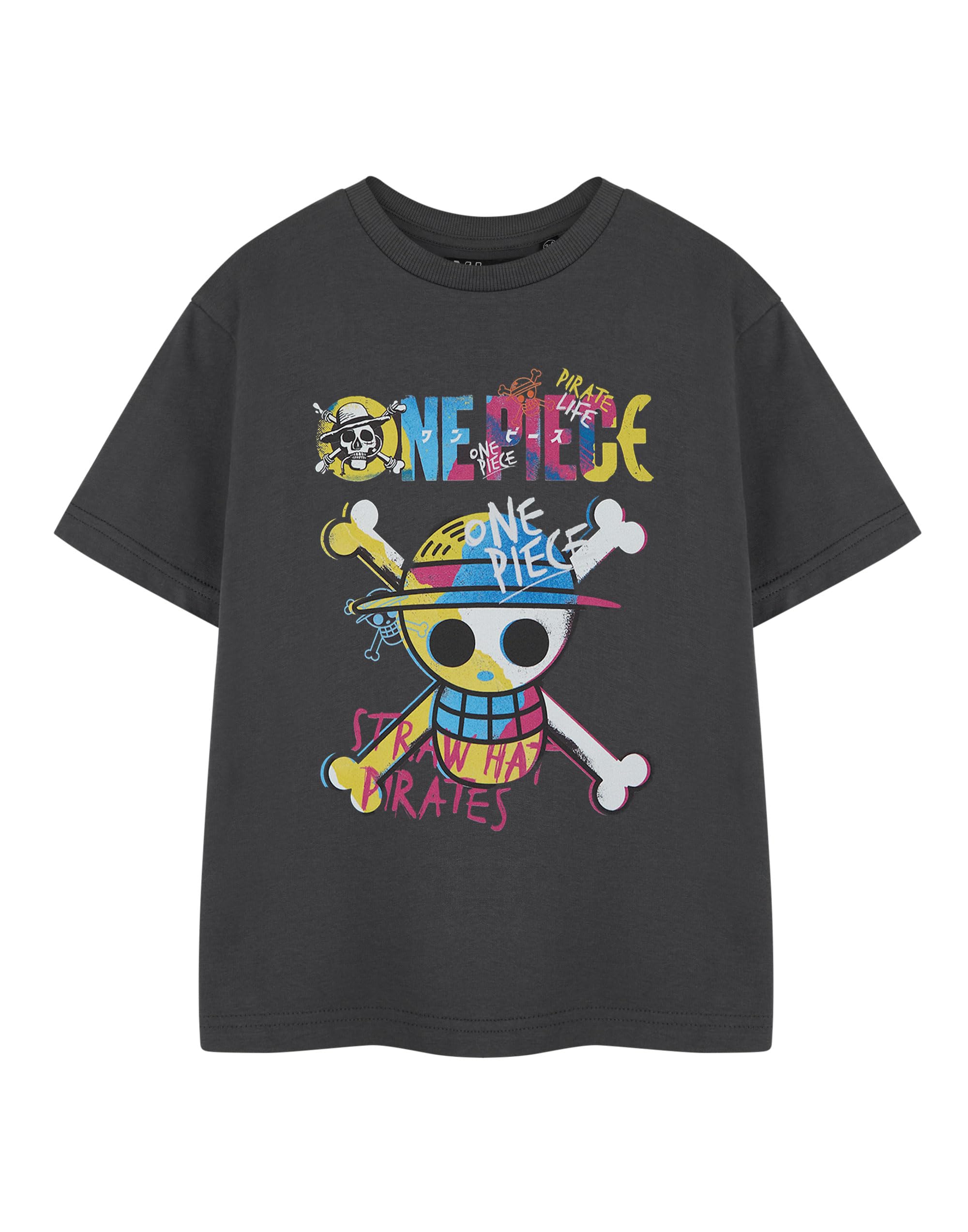 Vanilla Underground Boys Grey - Pirate Life One Piece Grey Short-Sleeved T-Shirt | Pirate Graphic Tee For Kids | Pirate Ship Adventure Theme Childrens Nautical Apparel