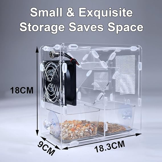 Bird Seed Cleaner Cleaning Machine,Bird Feed Blown Shell Splitter,Grain Cleaning Winnower Machine,with 2 Granary & Adjustable Speed Fan,Transparent Design for Millet, Rice, Beans