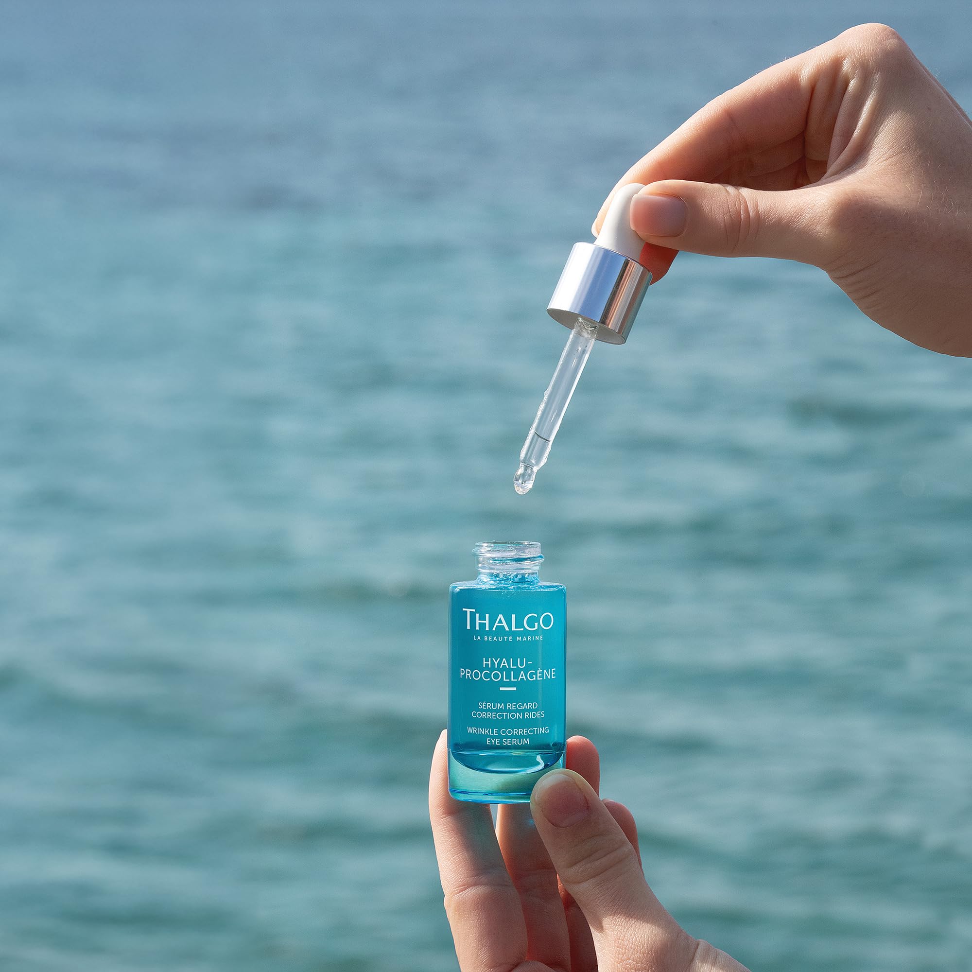 THALGO Faltenkorrigierendes Augenserum – Anti-Falten Augenpflege mit Hyaluron & Marine Pro-Collagène, 15 ml