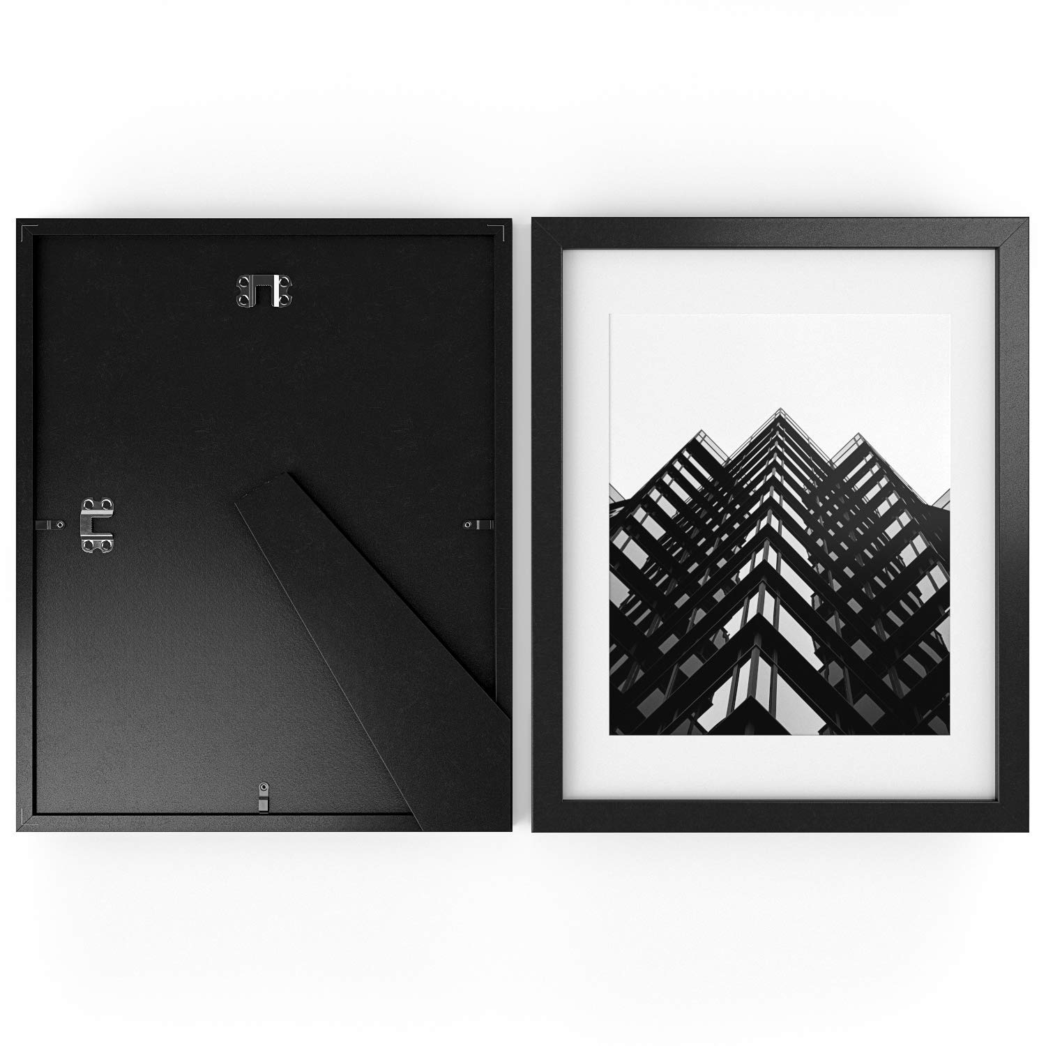 Arteza Ramka na świadectwo, 27,9 x 35,6 cm, z passe-partout (20,3 x 25,4 cm), ramka o wyglądzie drewna, z szybką z prawdziwego szkła, do powieszenia na ścianie i do postawienia, 2 sztuki w zestawie