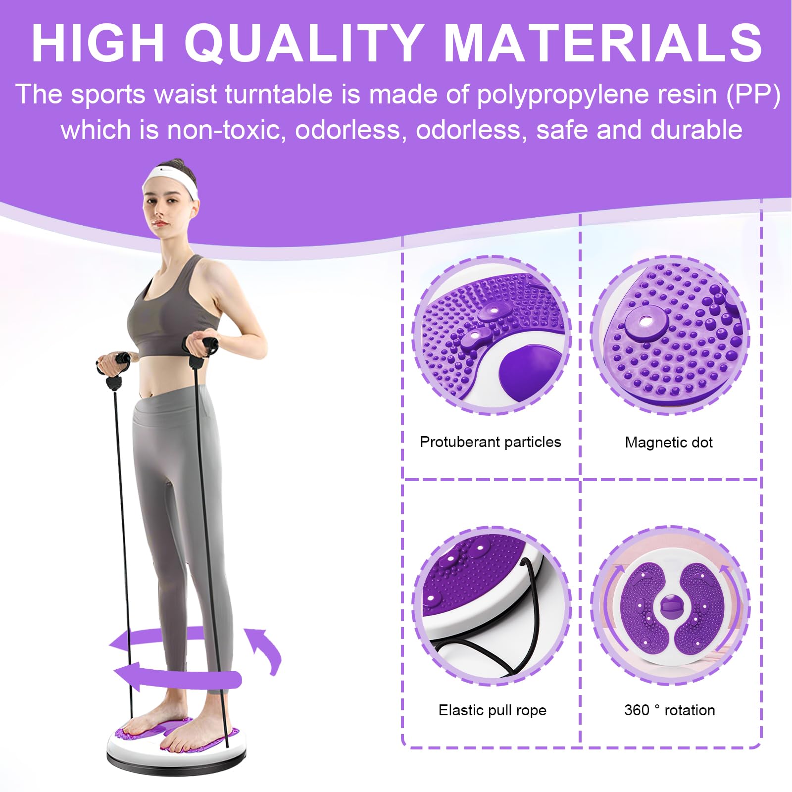 Twist Waist Disc Board Disco Rotante Fitness Twist Vita Disc con Fune di Trazione Multifunzione Massaggio ai Piedi Twister Fitness Balance Board per Gli Esercizi di Torsione