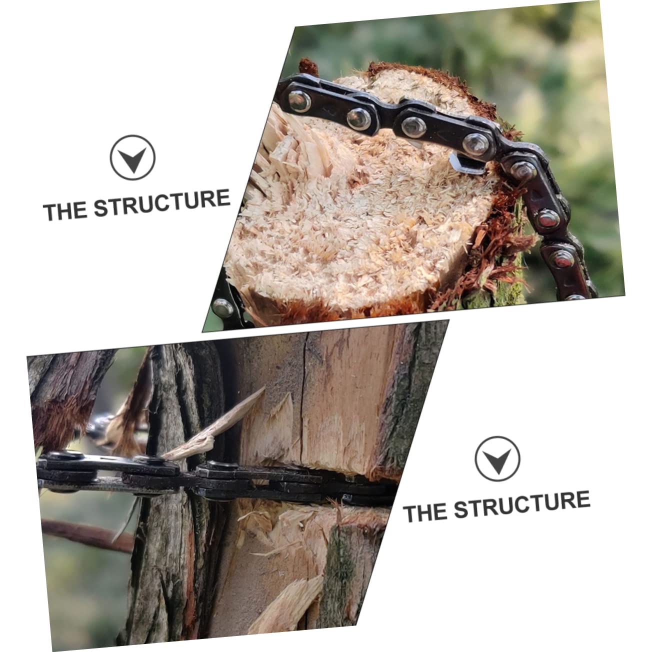 WOONEKY Outdoor Zipper Saw Pocket Chain Rope Saw Portable for Hand Sawing Chain Green Color