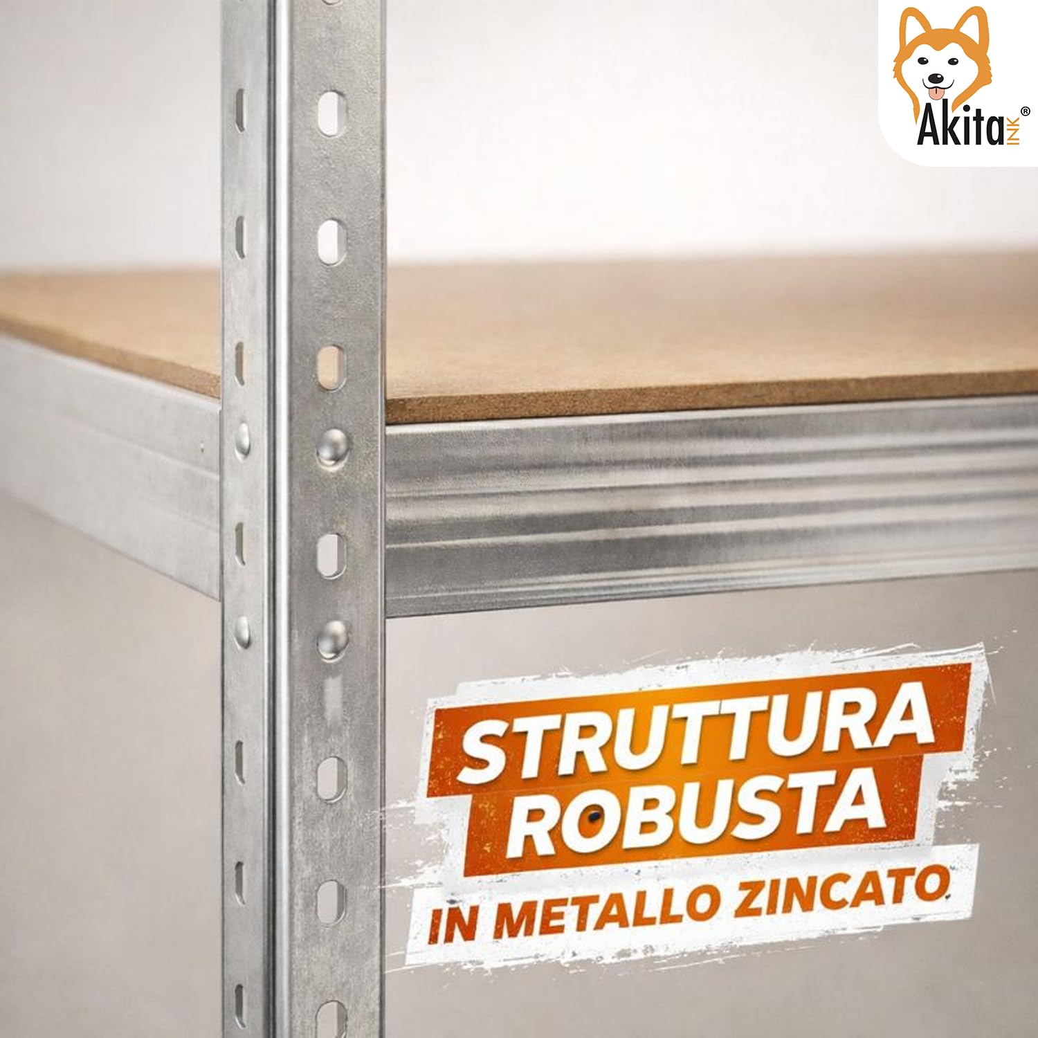 AKITAInk Scaffale in Metallo Zincato 180×90×40 cm, 5 Ripiani in MDF, Portata 175 kg/Ripiano - Singolo o Set 2 Pezzi (1)