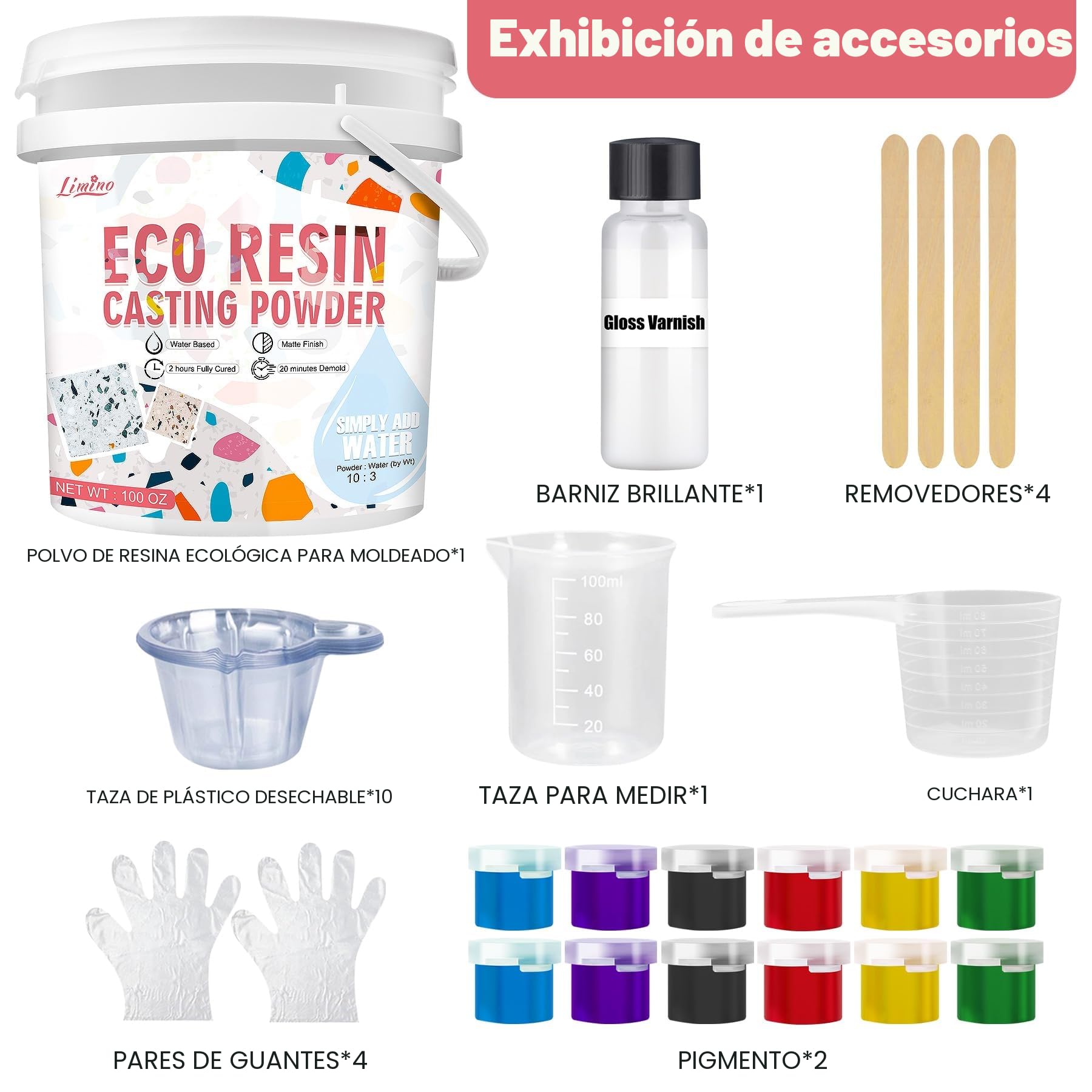 Polvo de fundición de resina Eco - 2.8kg kit de polvos de resina de cerámica, curado rápido, fácil de desmoldarse - sin tóxico, inodoro, yeso escultura para manualidades de arte doméstico de bricolaje
