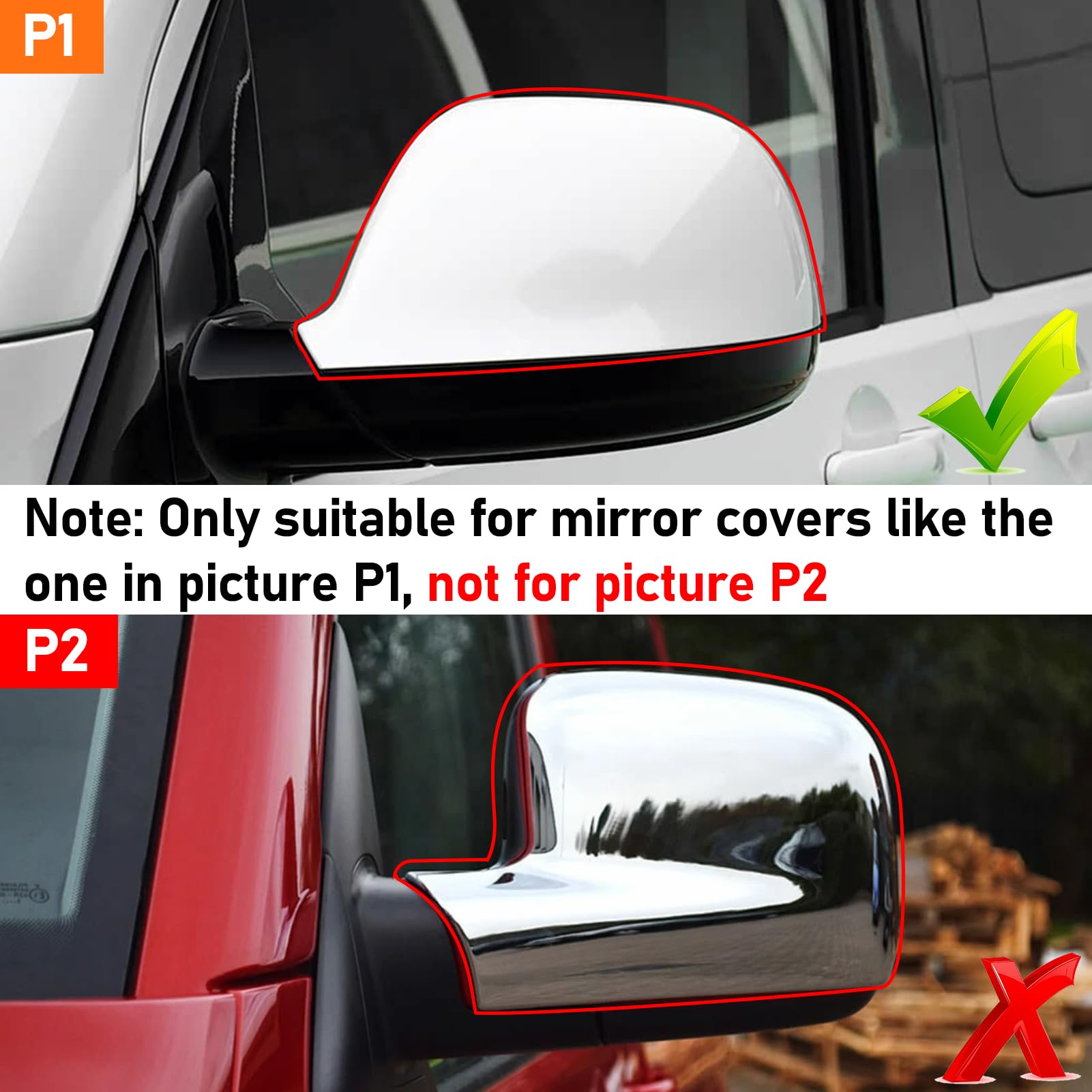 TTCR-II Compatibles avec Coque Rétroviseur VW T5/T6/Transporter Caravelle