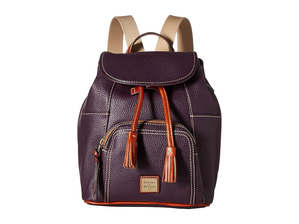

Dooney & Bourke Pebble Medium Murphy Backpack (Plum Wine/Tan Trim) Backpack Bags
