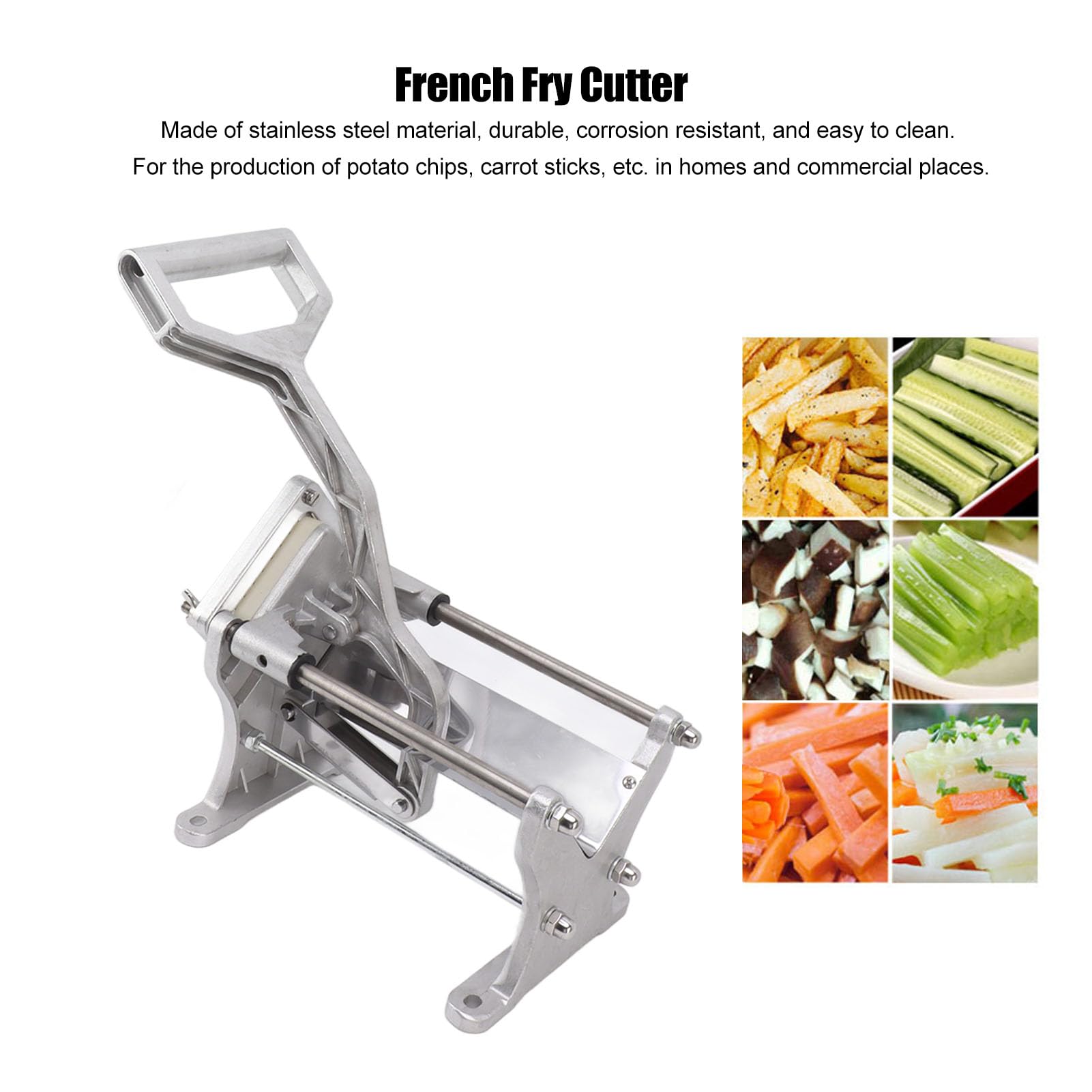Keenso Premium-Kartoffel-Frites-Schneider, Langlebiges Pommes-Frites-Schneidwerkzeug aus Edelstahl für Gewerbliche Küchen