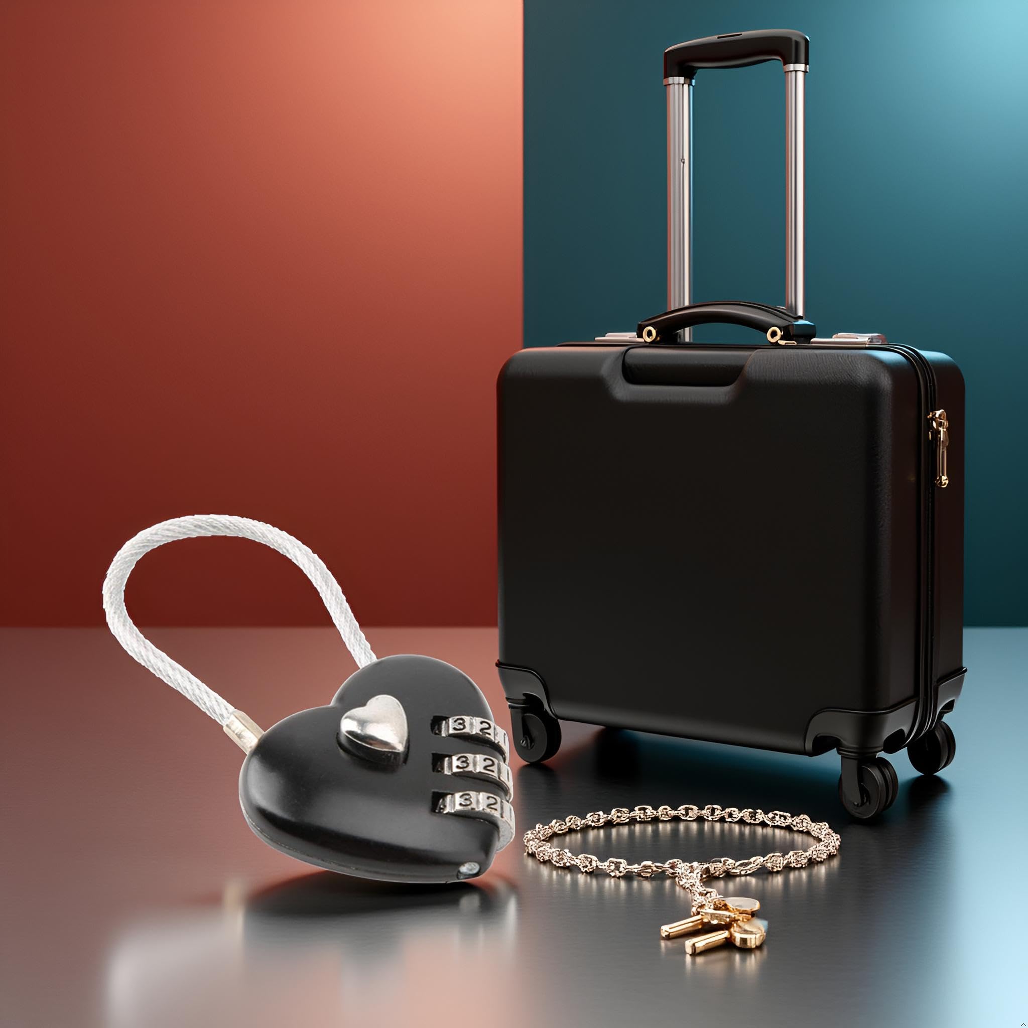 Heart Shape Combination Lock - Mini 3-Digit Code Padlock For Luggage, Backpacks & Jewelry Boxes