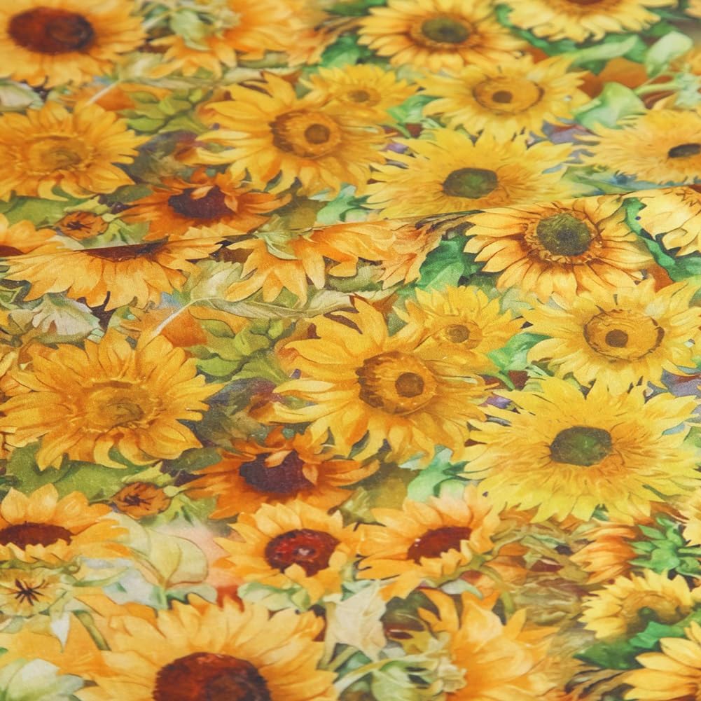 Tissu de tournesol en coton DIY fait à la main groupe de petites fleurs tissu petit tissu tête coton tissu pour Thanksgiving, matelassage, scrapbooking, patchwork