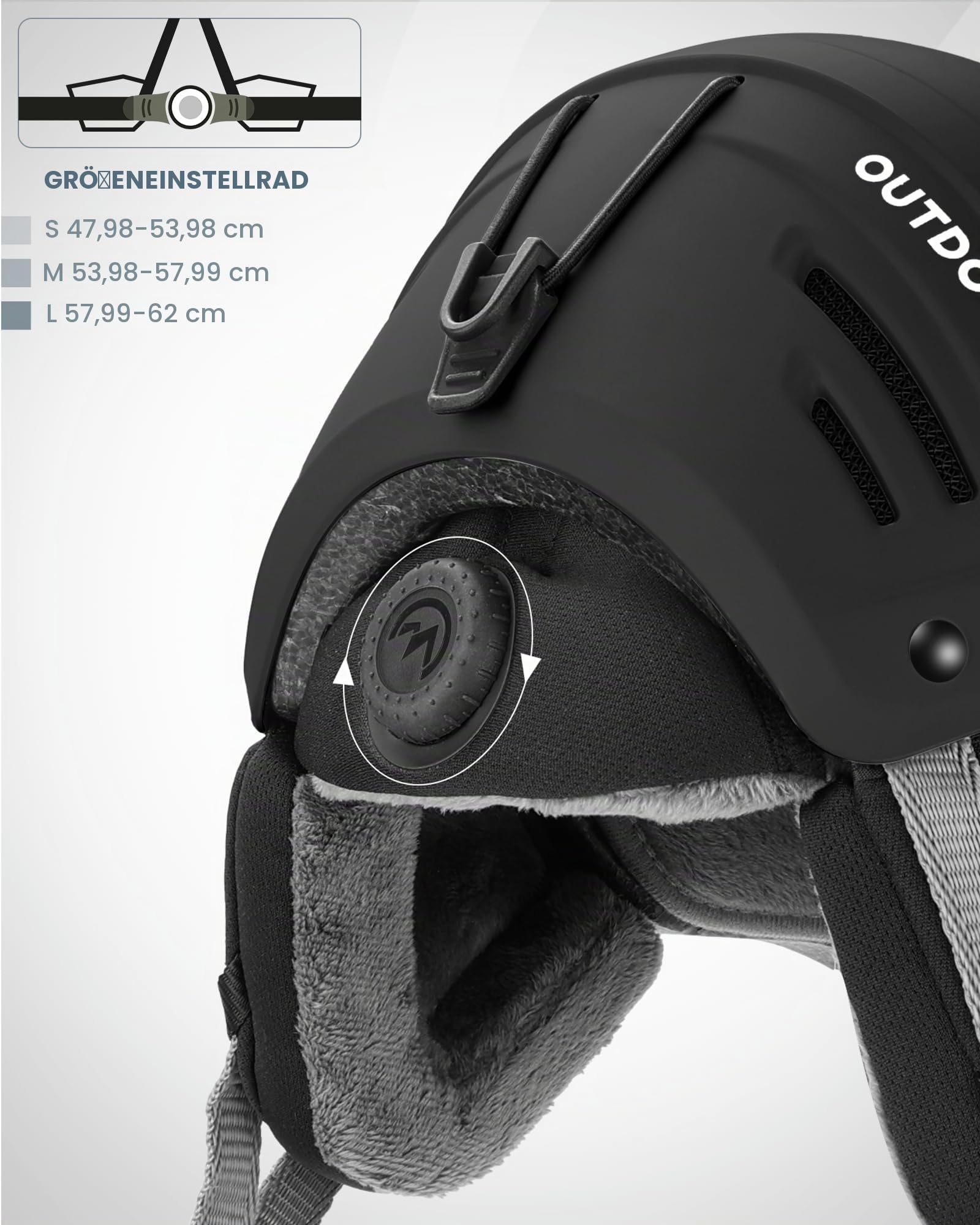 OutdoorMaster Snowboardhelm mit Skibrille, 2-in-1-Visier, abnehmbare Brille, EPS-Schaum, 14 Kühlöffnungen, Schnee-Helm für Herren, Damen, Jugendliche