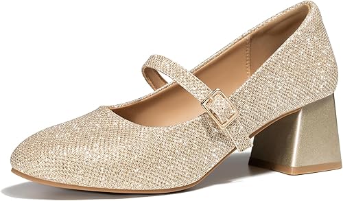 Trary Mary Jane Shoes Women, Chunky Mary Janes Heels for Women Shoes Dressy Casual, Dress Shoes for Women Block Heels Closed Toe Mary Jane Pumps