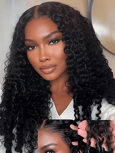 Miniatura 29 de Julia Hair Bye Bye Knots - Peluca de flequillo para cortina, sin pegamento, esponjosa, natural, suelta, precortada, 7 x 5, HD, encaje frontal,