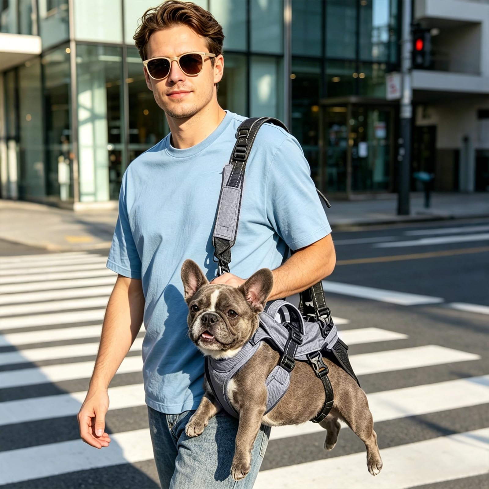 PETCUTE Sac à dos pour animal de compagnie - Réglable - Pour petits chiens et chats - Portable et respirant - Avec bande réfléchissante - Jusqu'à 15 kg - Pour les voyages
