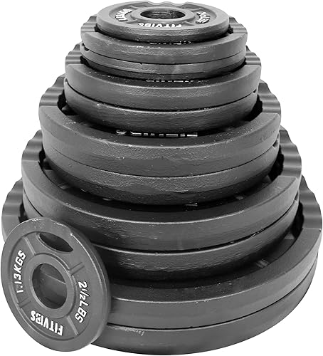 Miniatura 2 de Signature Fitness Olympic - Placa de pesas de hierro fundido de 2 pulgadas para entrenamiento de fuerza y levantamiento de pesas, varios tamaños