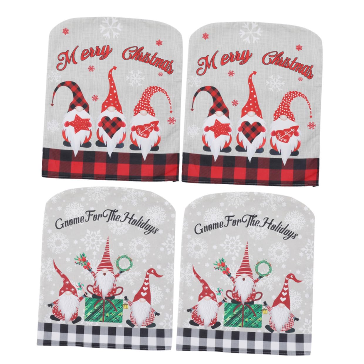Gatuida 4 Fundas Navideñas para Sillas de Comedor, Elásticas y Decorativas, Diseño de Figura Invernal, para Salón o Restaurante