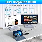 12 in 1 Surface Dock (2*HDMI +VGA), Microsoft Surface pro Docking Station Triple Display for Surface Pro 8/X/7/6/5/4/3,Laptop 4/3/2/go, Surface Book 3/2, Surface Book
