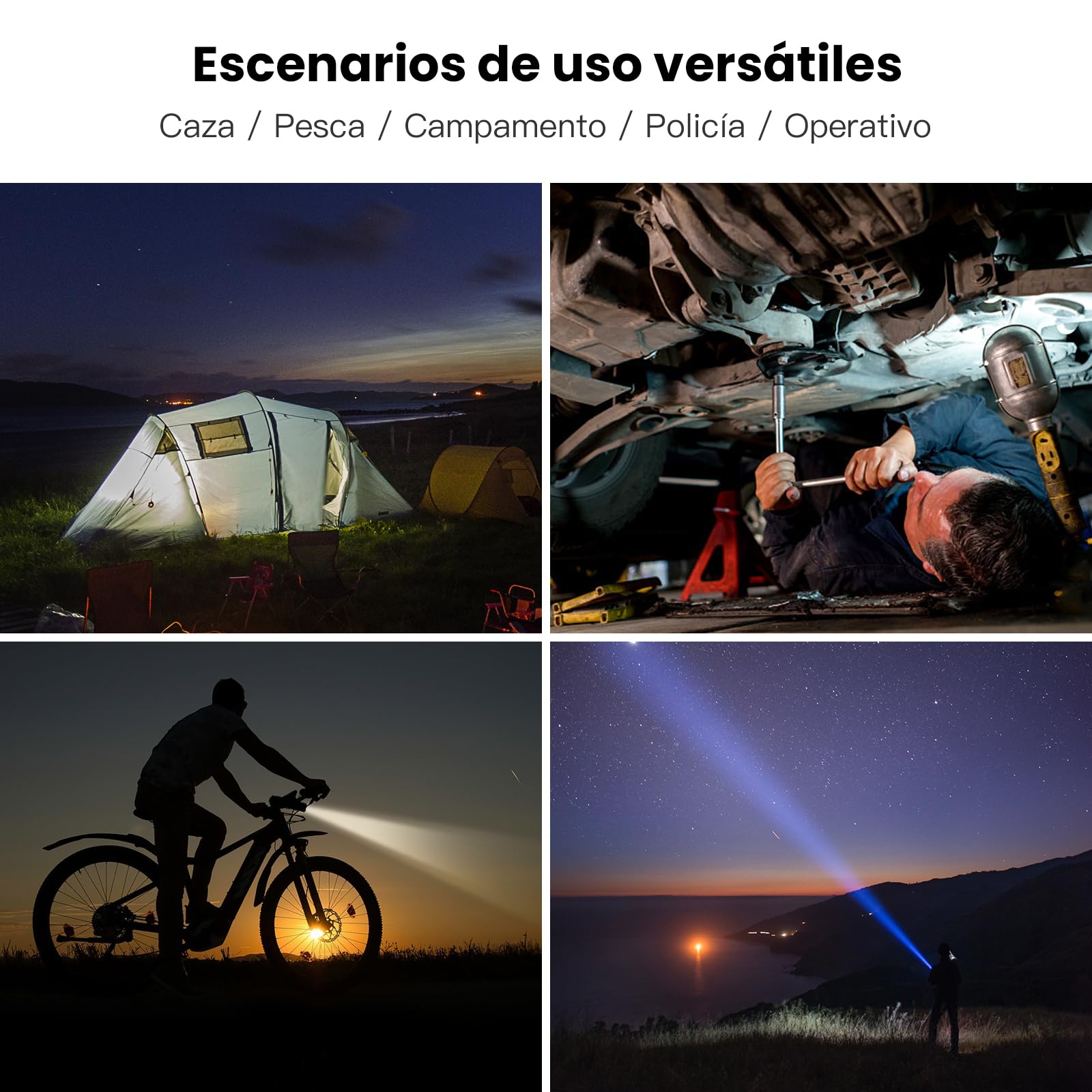 CSTEBOKE Sofirn SP35T Linterna Táctica Con Funda Para Linterna, 3800 LM Con Interruptor Dual, 8 Modos De Luz, Antorchas LED Superbrillantes Con IPX8, USB-C, Linterna Recargable Para Caza, Emergencia