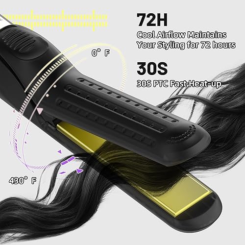 Miniatura 5 de Plancha rizadora de flujo de aire de 360 en uno, rizador y rizador de pelo 2 en 1 para todos los estilos, varita rizadora profesional con rejillas