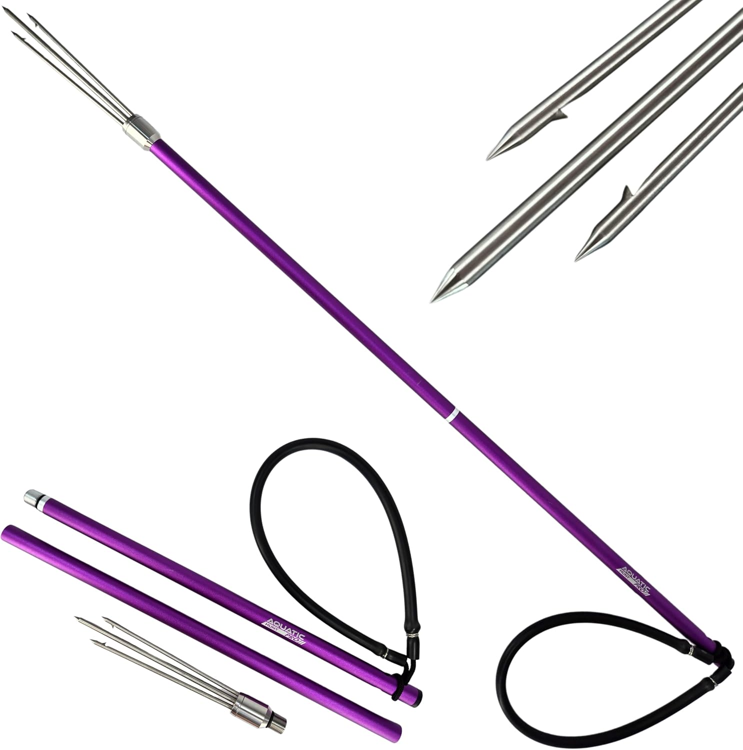 Tourney King Premium 36" Spear – Compact 3-Piece Travel-Ready Underwater Hunting Spear for Lionfish, Frog & Flounder Gigging