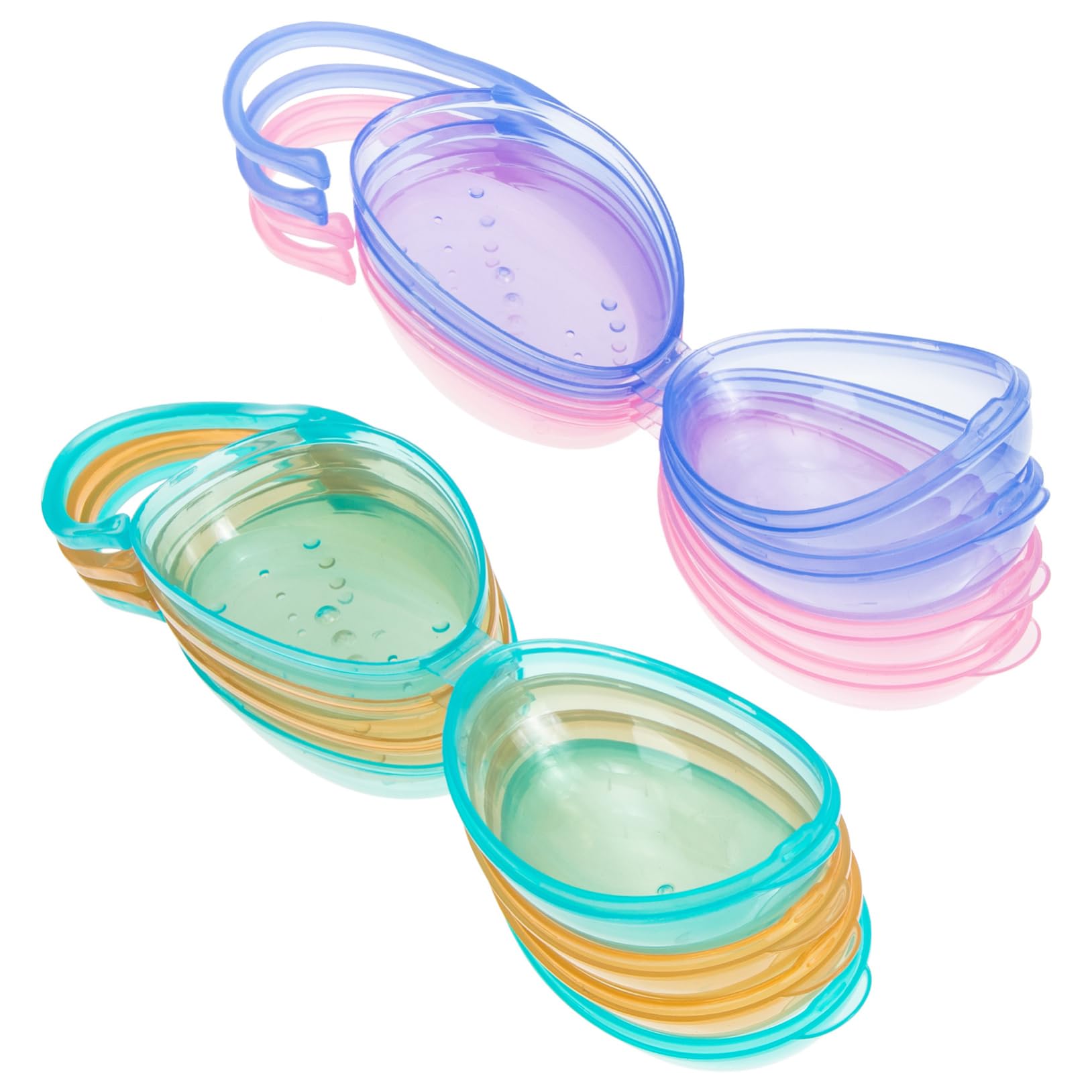 Toyvian 8pcs Storage Case with Handle Portable Pacifier Holder Box for Easy Carrying Fits Pacifiers and Items Design