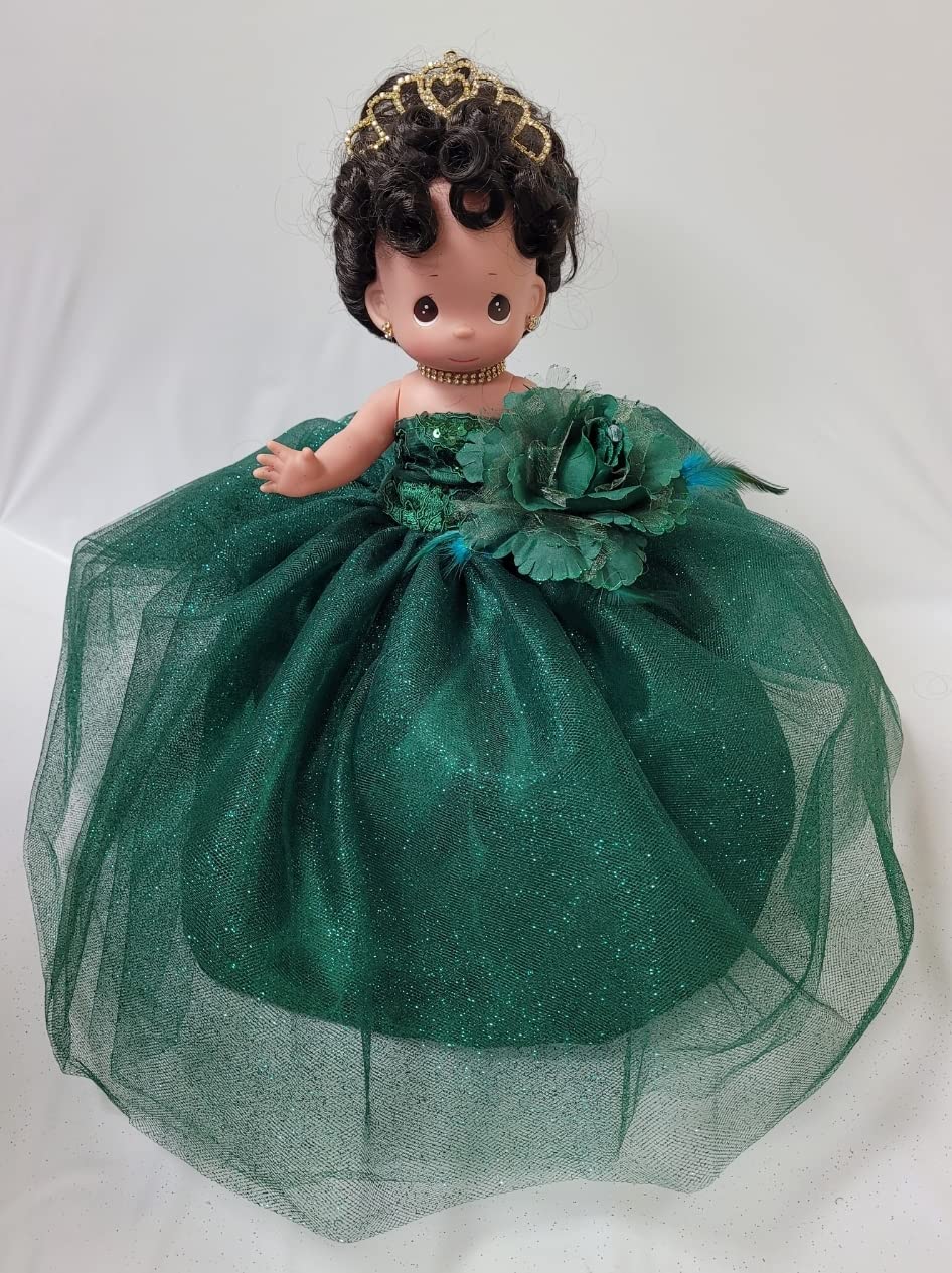 17" Precious Moment Quinceanera Vinyl Doll with Tulle Dress (Quince Anos) ARC8421-33 (Emerald Green)