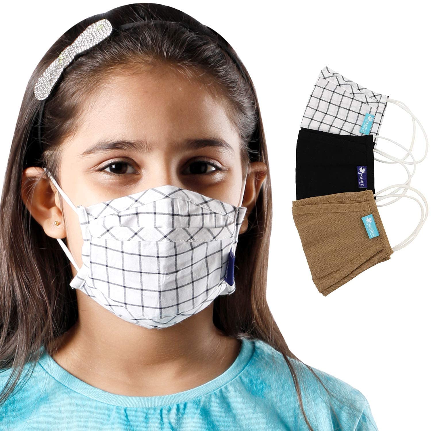 Kid Mask Reusable And Washable 3 Layer Printed Cotton Face Mask For Kids Boys girls Unisex Anti Pollution Assorted Mix Colour Free Size (3, Kids 7-12 Years)-image-17