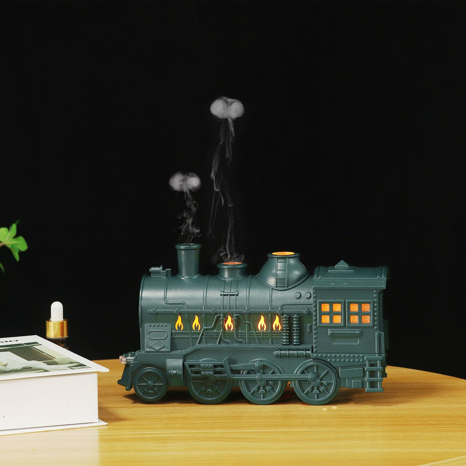 Diffusore per Treni, Diffusore Umidificatore per Treni da 300 Ml, Diffusore di Oli Essenziali, Umidificatore a Nebbia Fredda, per Ufficio in Camera da Letto (Spina europea)